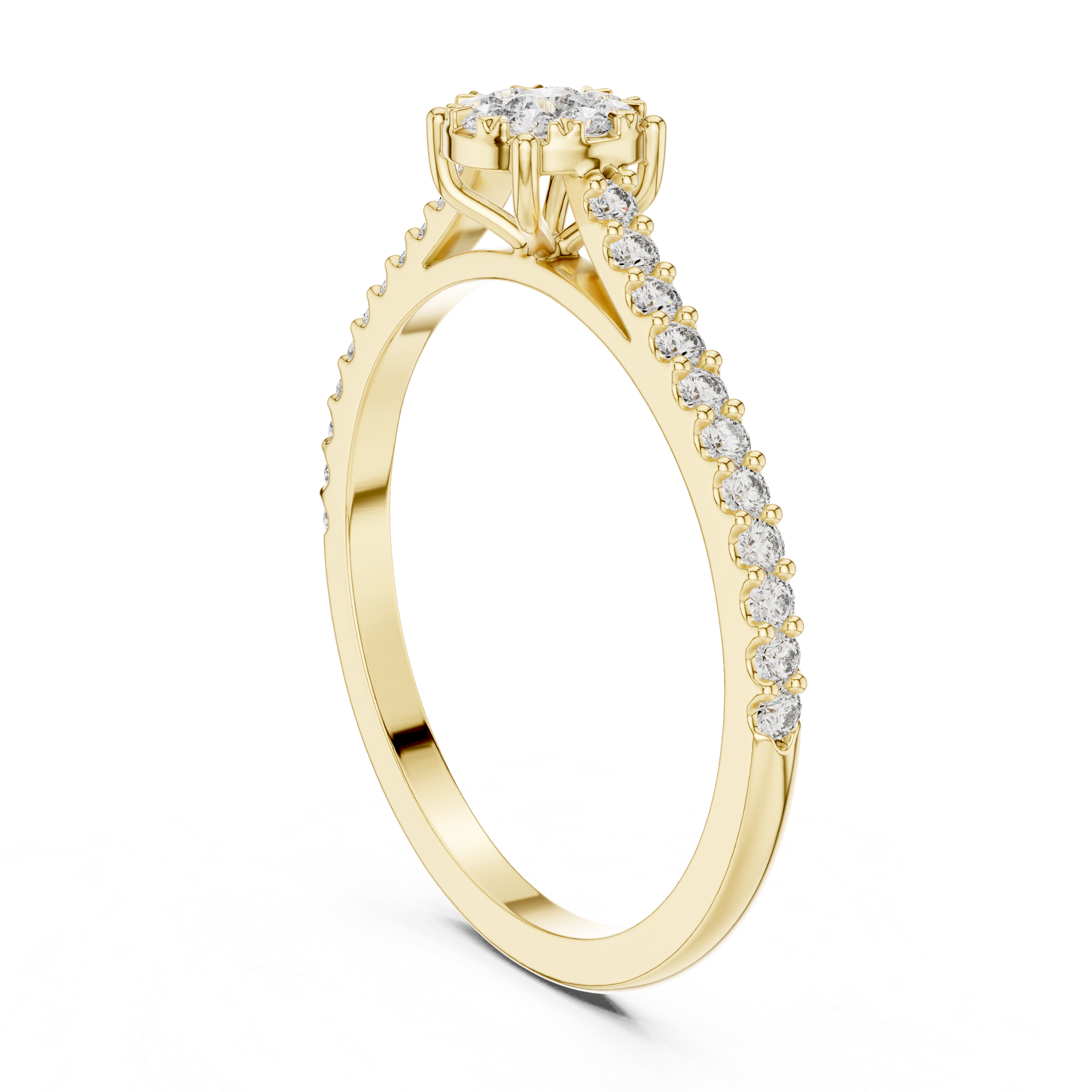 Diamond Halo Cluster Ring