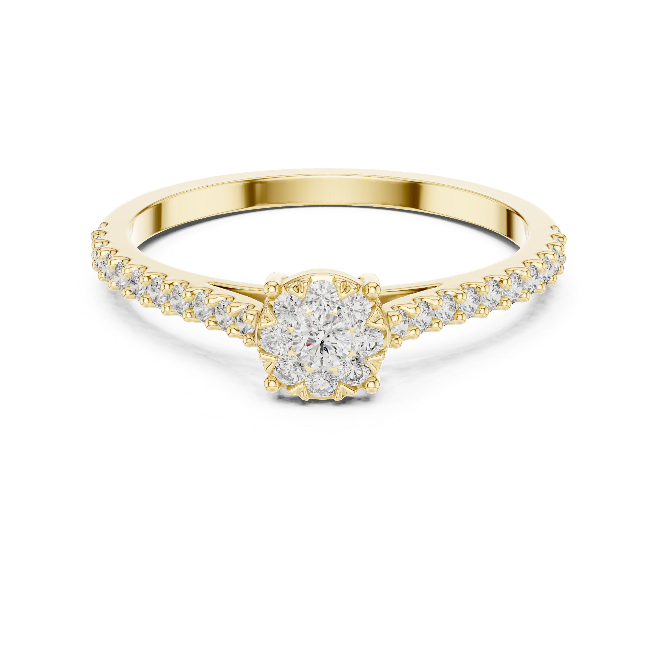 Diamond Halo Cluster Ring