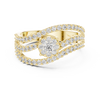Radiant Split Shank Diamond Halo Ring