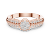 Twin Row Diamond Halo Ring