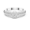 Twin Row Diamond Halo Ring