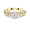 Twin Row Diamond Halo Ring