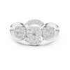 Triple Cluster Diamond Halo Ring