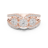 Sparkling diamond clusters and a split band design.