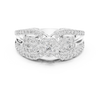 Sparkling diamond clusters and a split band design.