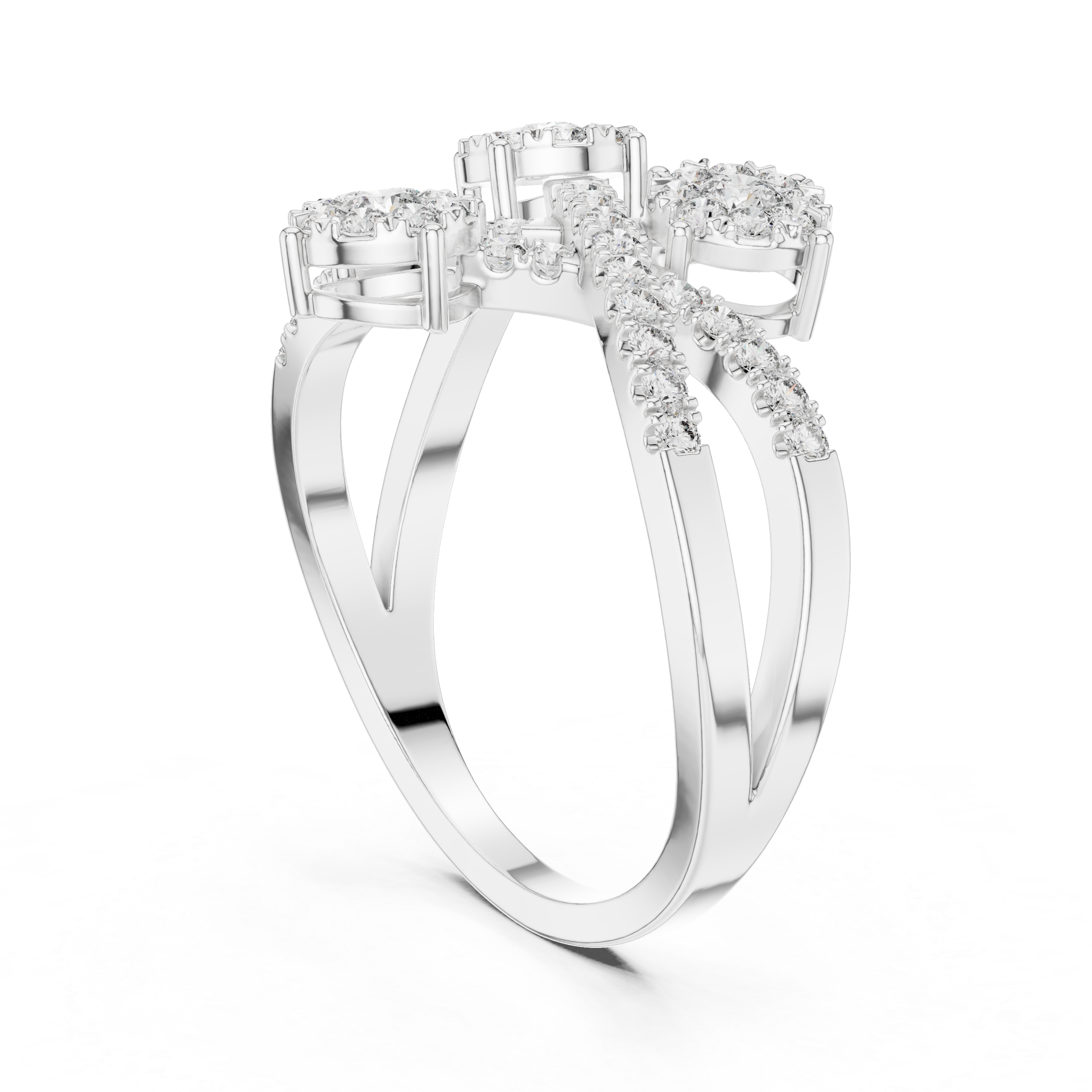 Three diamond clusters and a delicate split band.