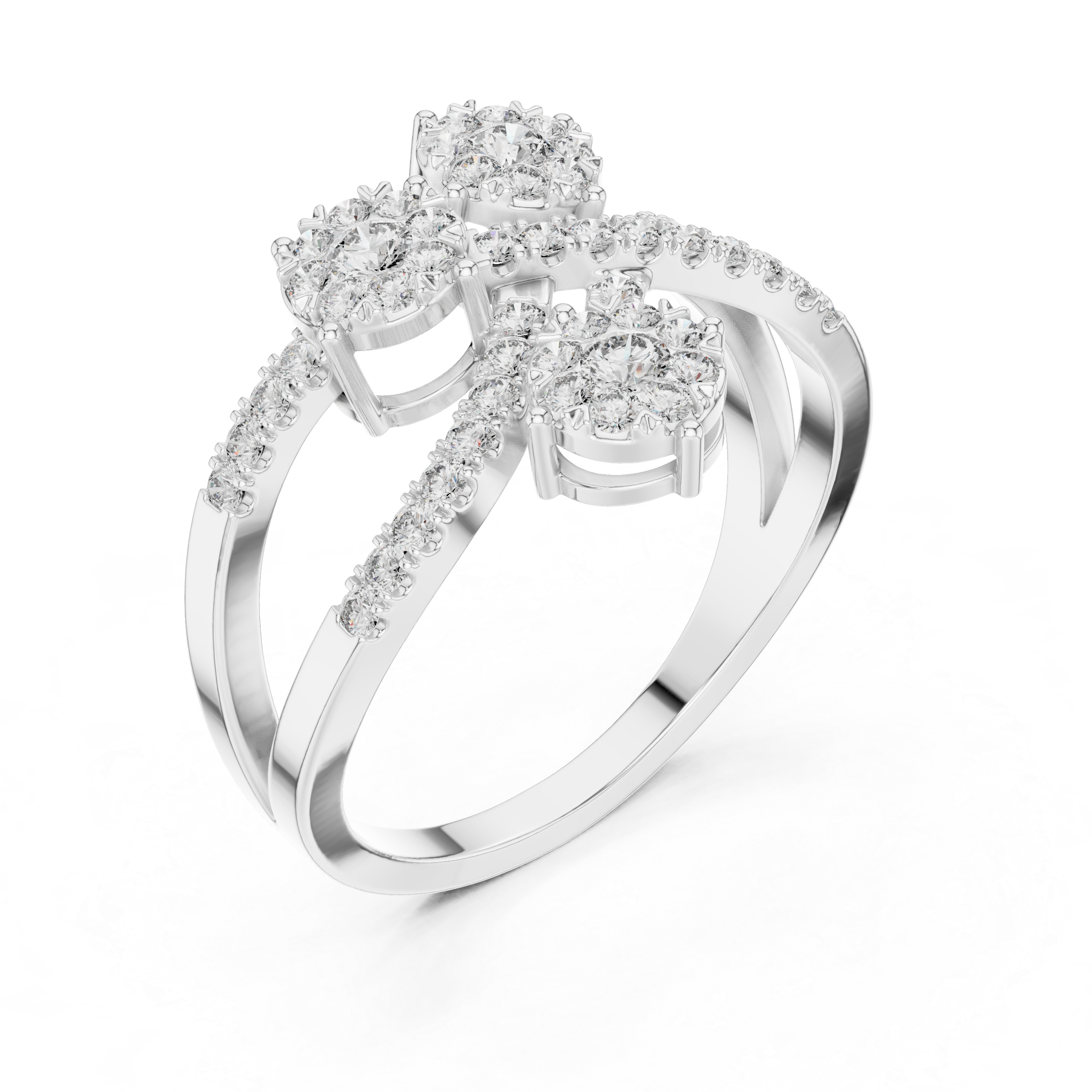 Three diamond clusters and a delicate split band.