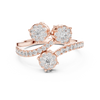 Diamond clusters on a split diamond-studded band.