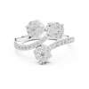 Diamond clusters on a split diamond-studded band.