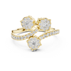 Diamond clusters on a split diamond-studded band.