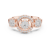 Diamond cluster and two side floral clusters.
