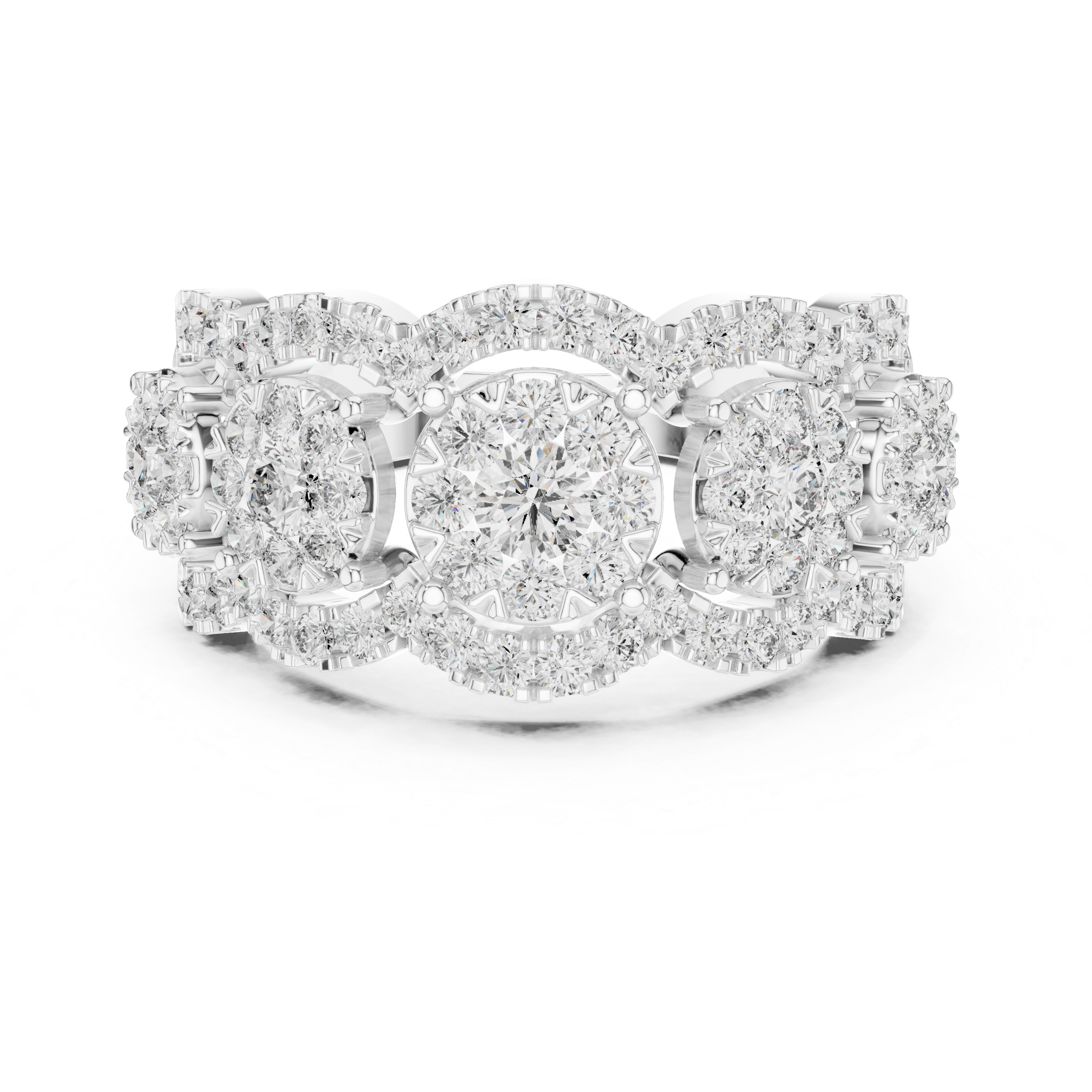 Cluster Diamond Statement Ring