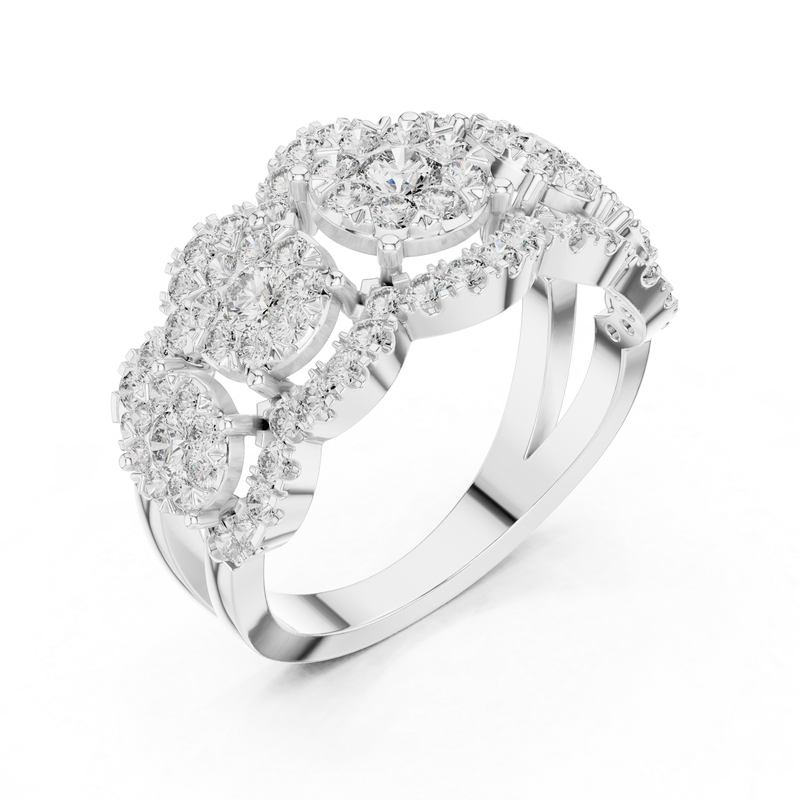 Cluster Diamond Statement Ring