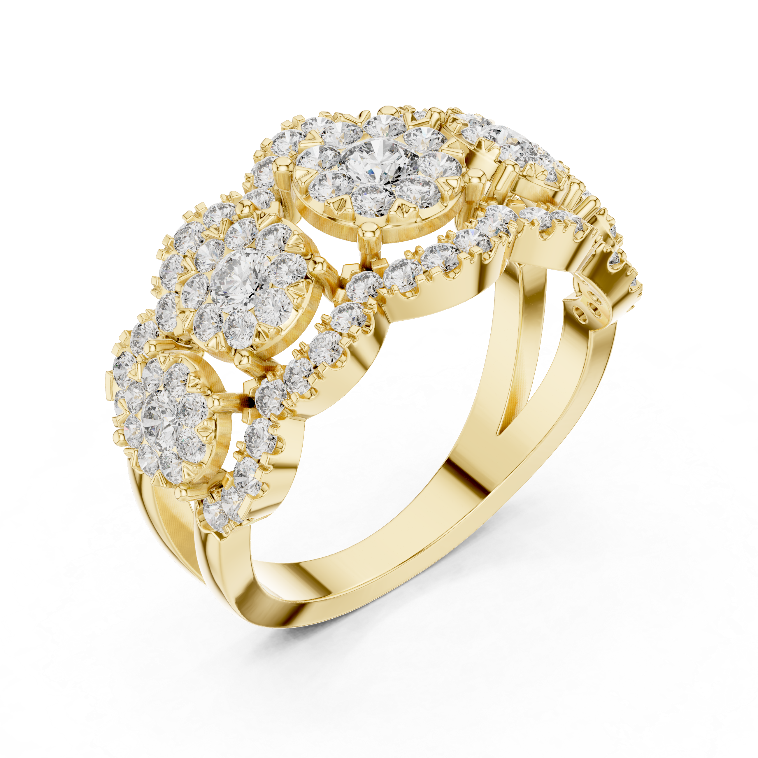 Cluster Diamond Statement Ring
