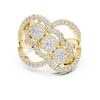 Triple Cluster Rose Gold Diamond Ring