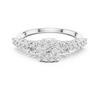 Cluster center diamond and unique split-shank diamond-accented band.