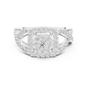 Elegant crisscross diamond-accented split band.