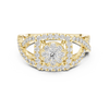 Elegant crisscross diamond-accented split band.