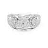 Cluster center diamond and pear-shaped diamond halo accents.