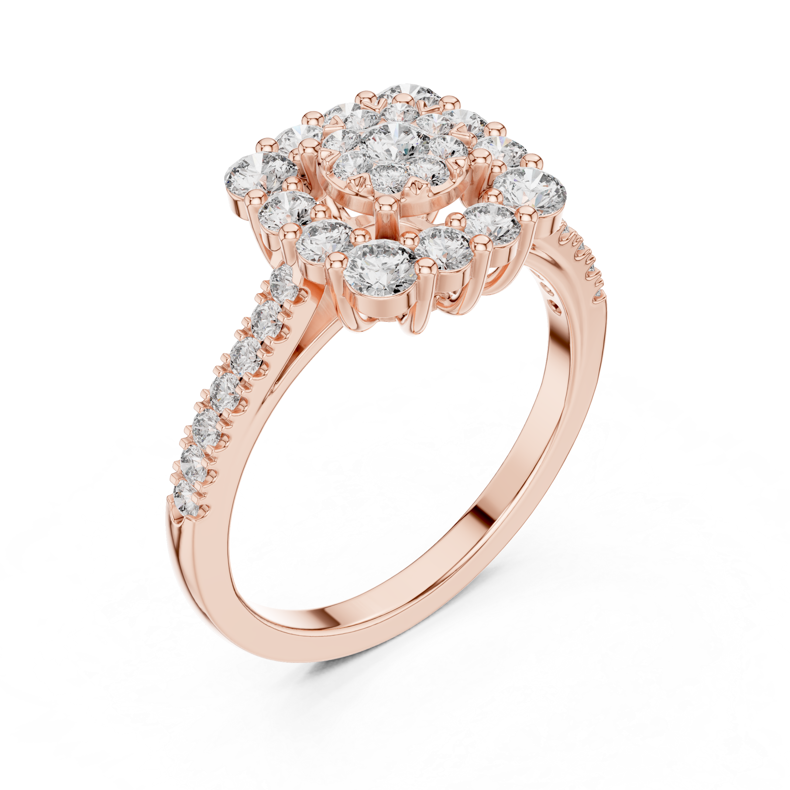 Bold and Beautiful Ring with Double Halo Sparkle