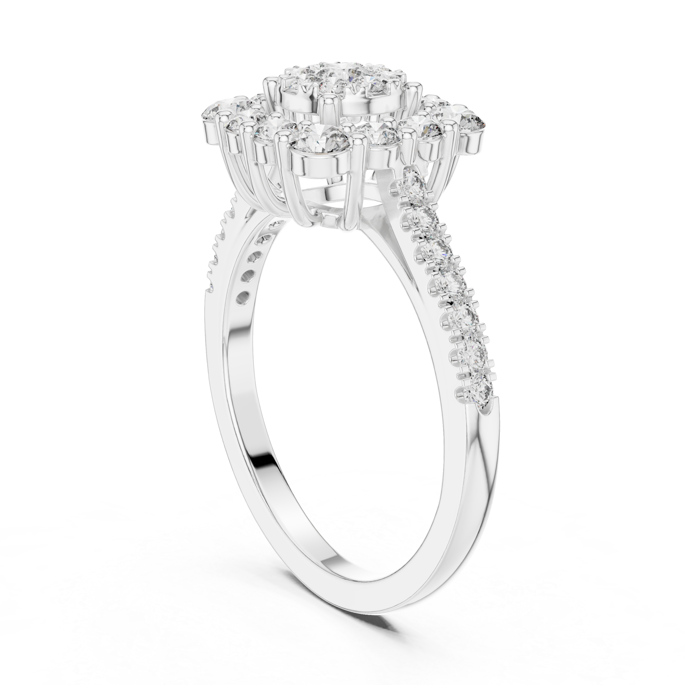 Bold and Beautiful Ring with Double Halo Sparkle