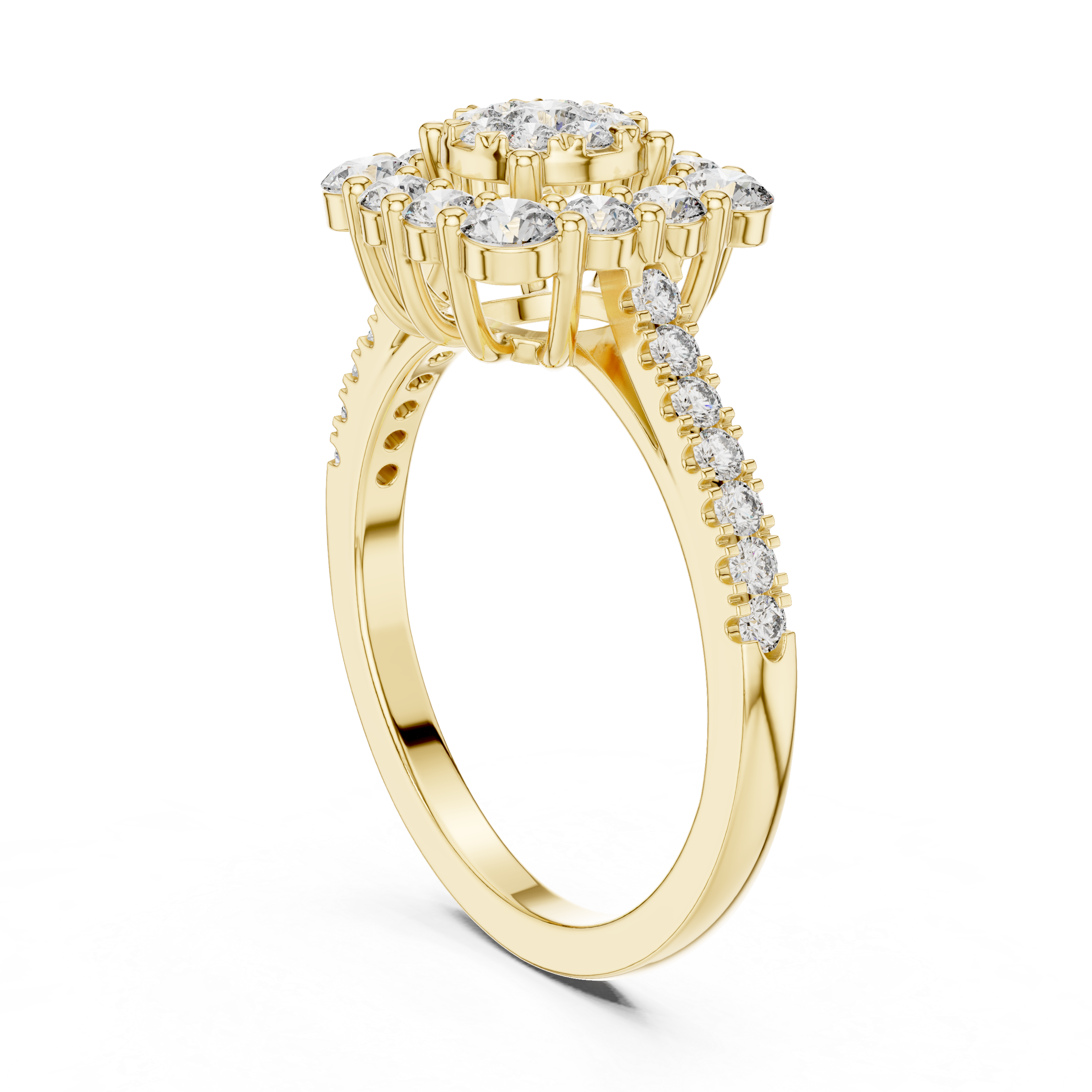 Bold and Beautiful Ring with Double Halo Sparkle