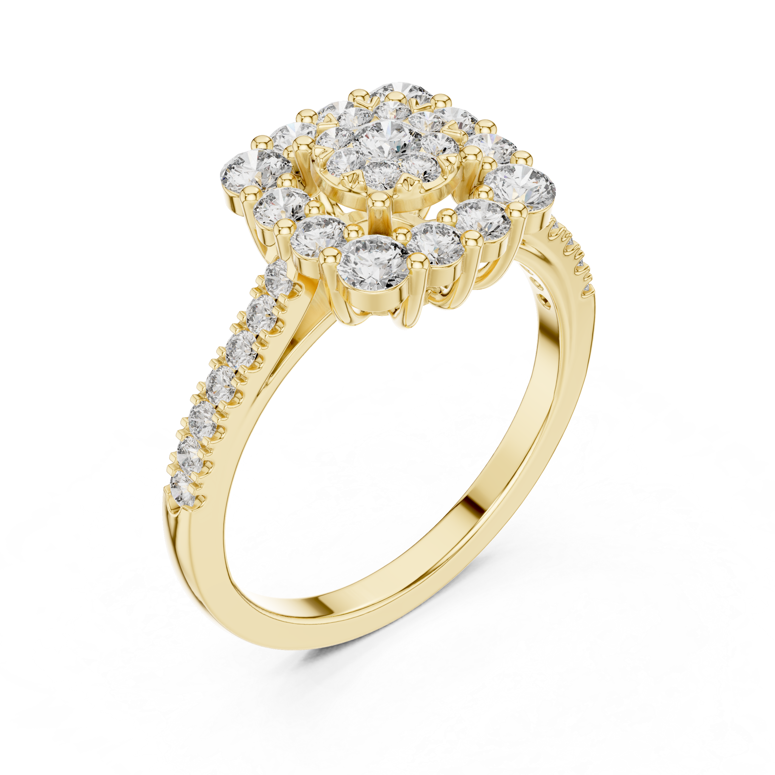 Bold and Beautiful Ring with Double Halo Sparkle