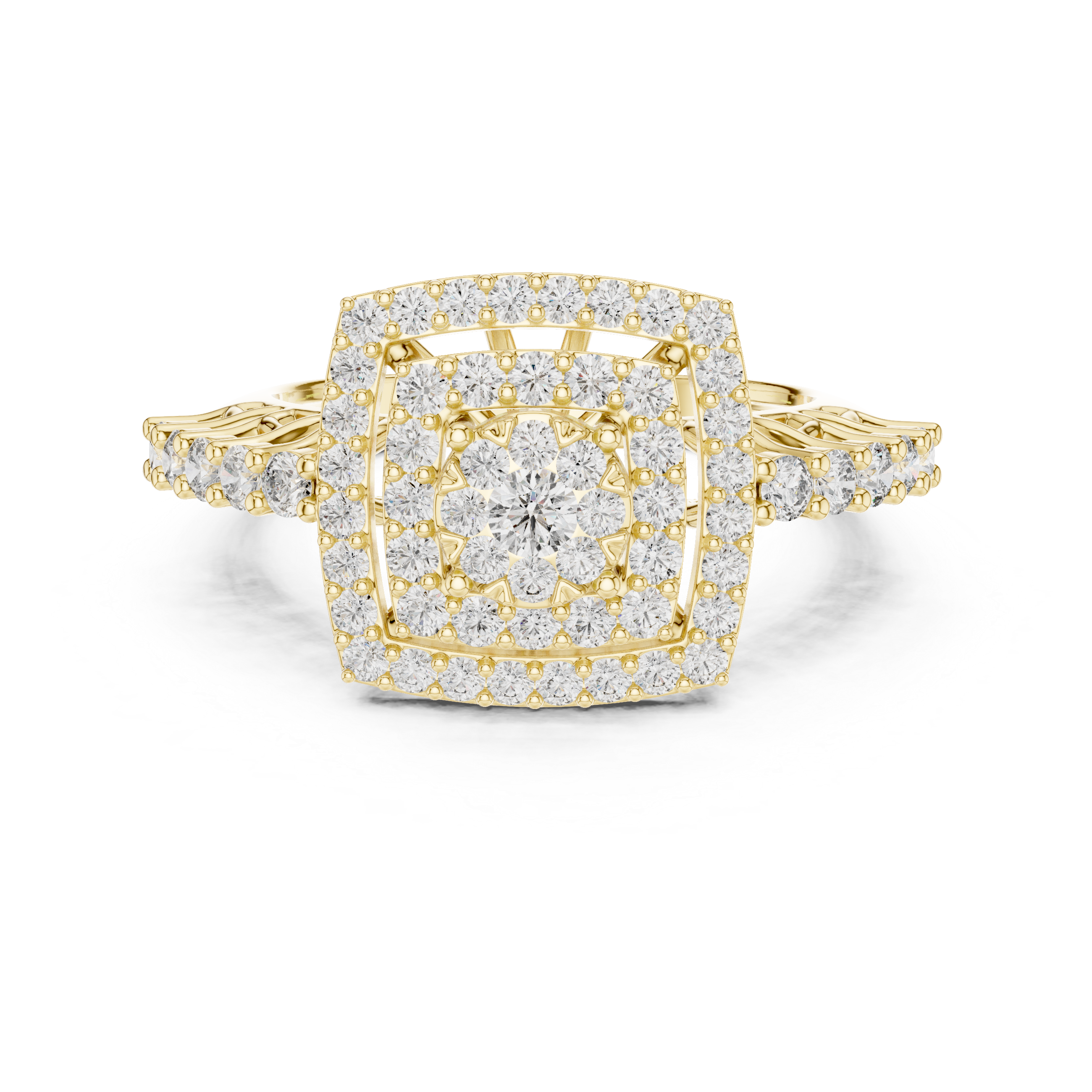Geometric ring with a round cluster center