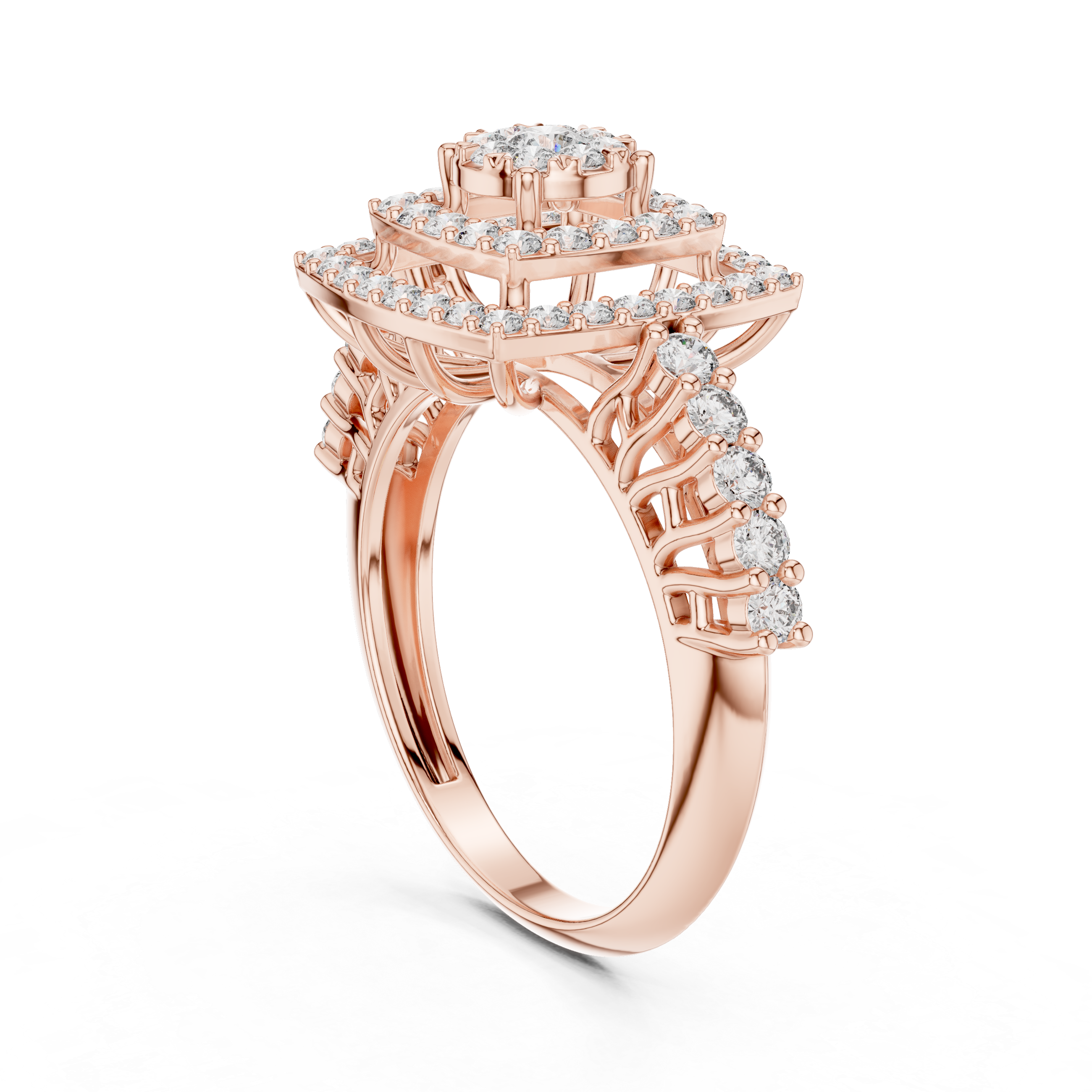 Geometric ring with a round cluster center