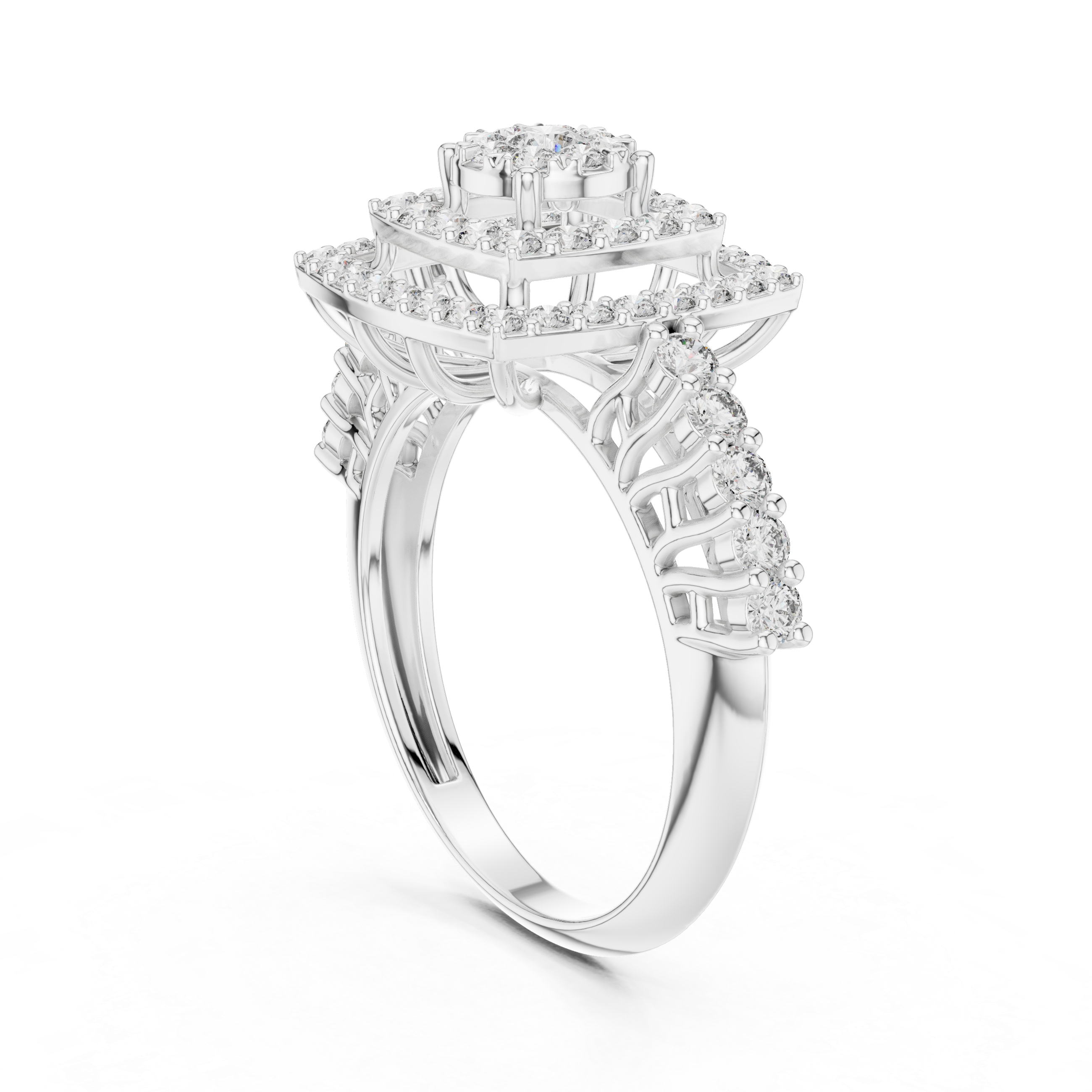 Geometric ring with a round cluster center