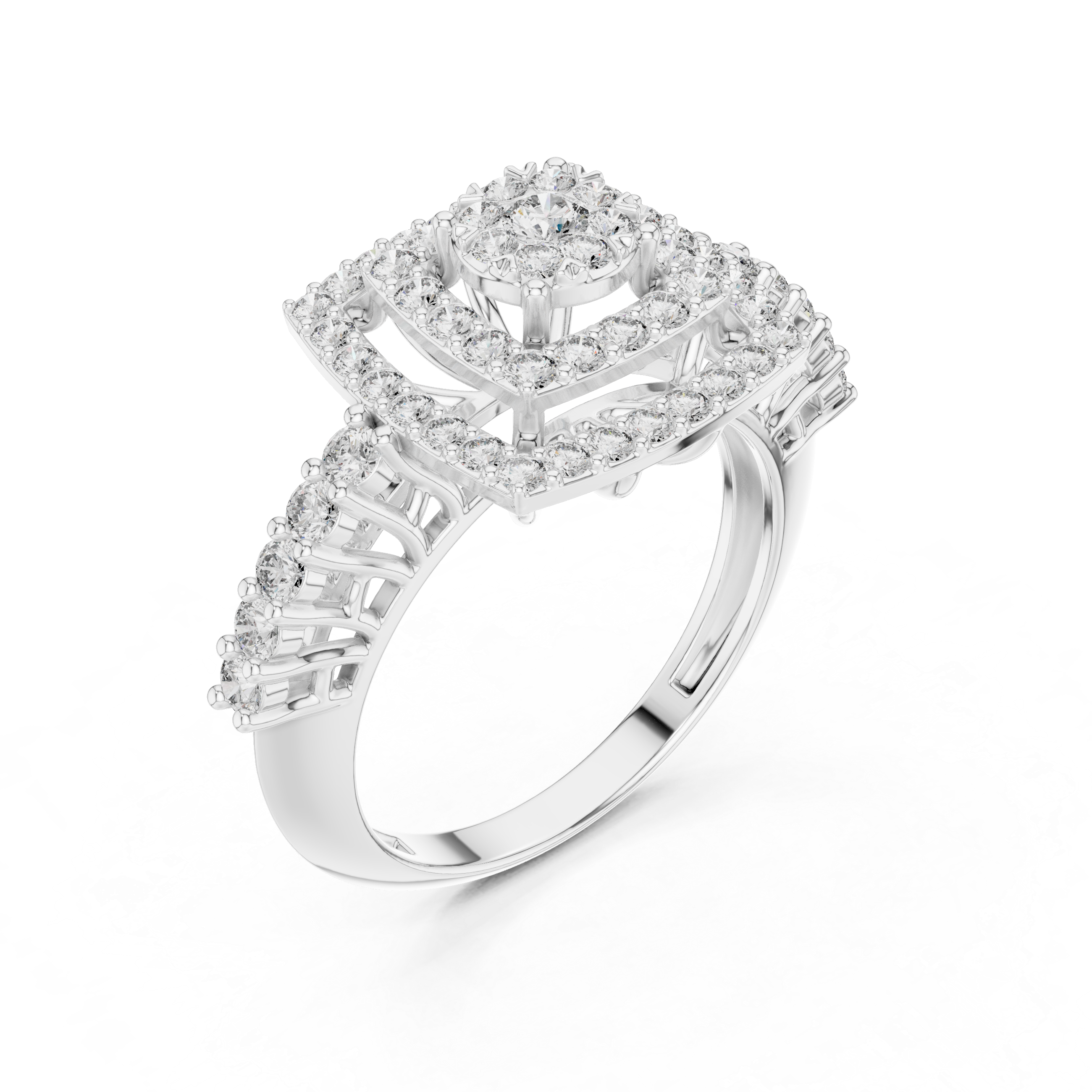 Geometric ring with a round cluster center