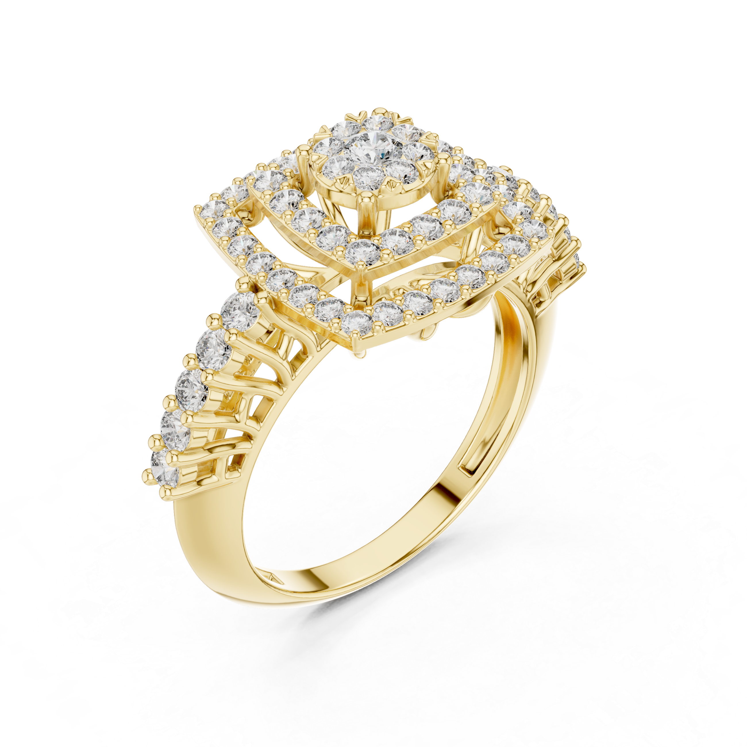 Geometric ring with a round cluster center