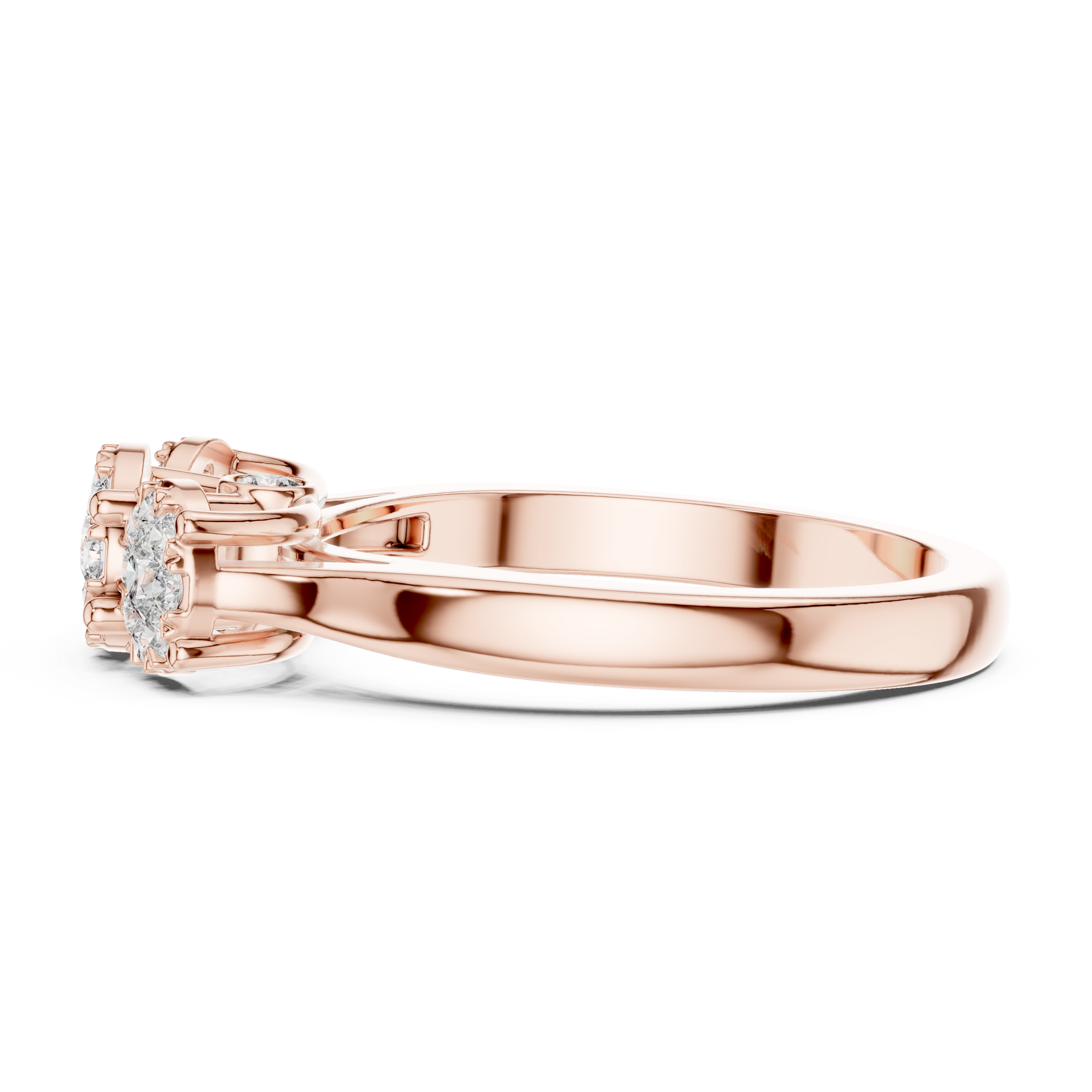 Triple Cluster Diamond Ring