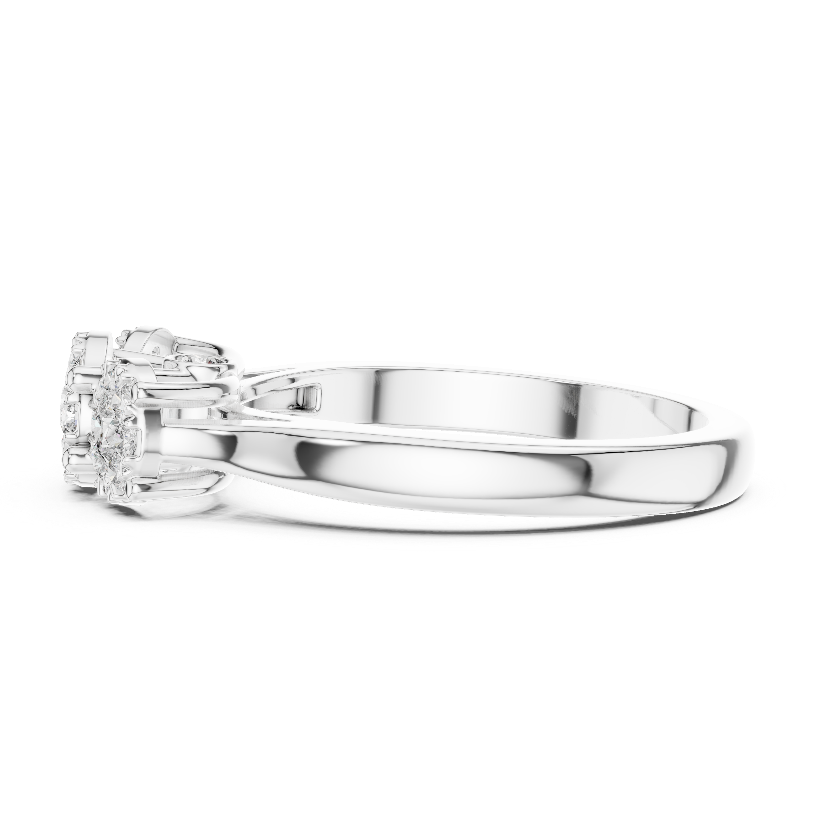 Triple Cluster Diamond Ring