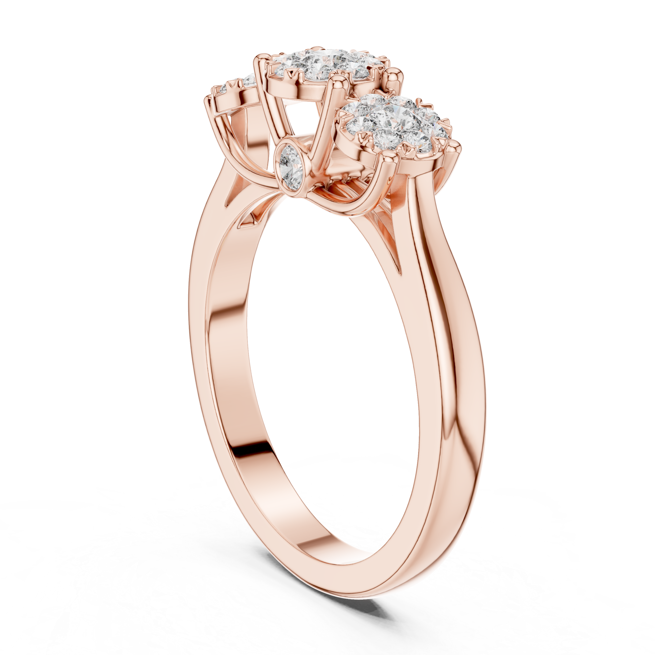 Triple Cluster Diamond Ring