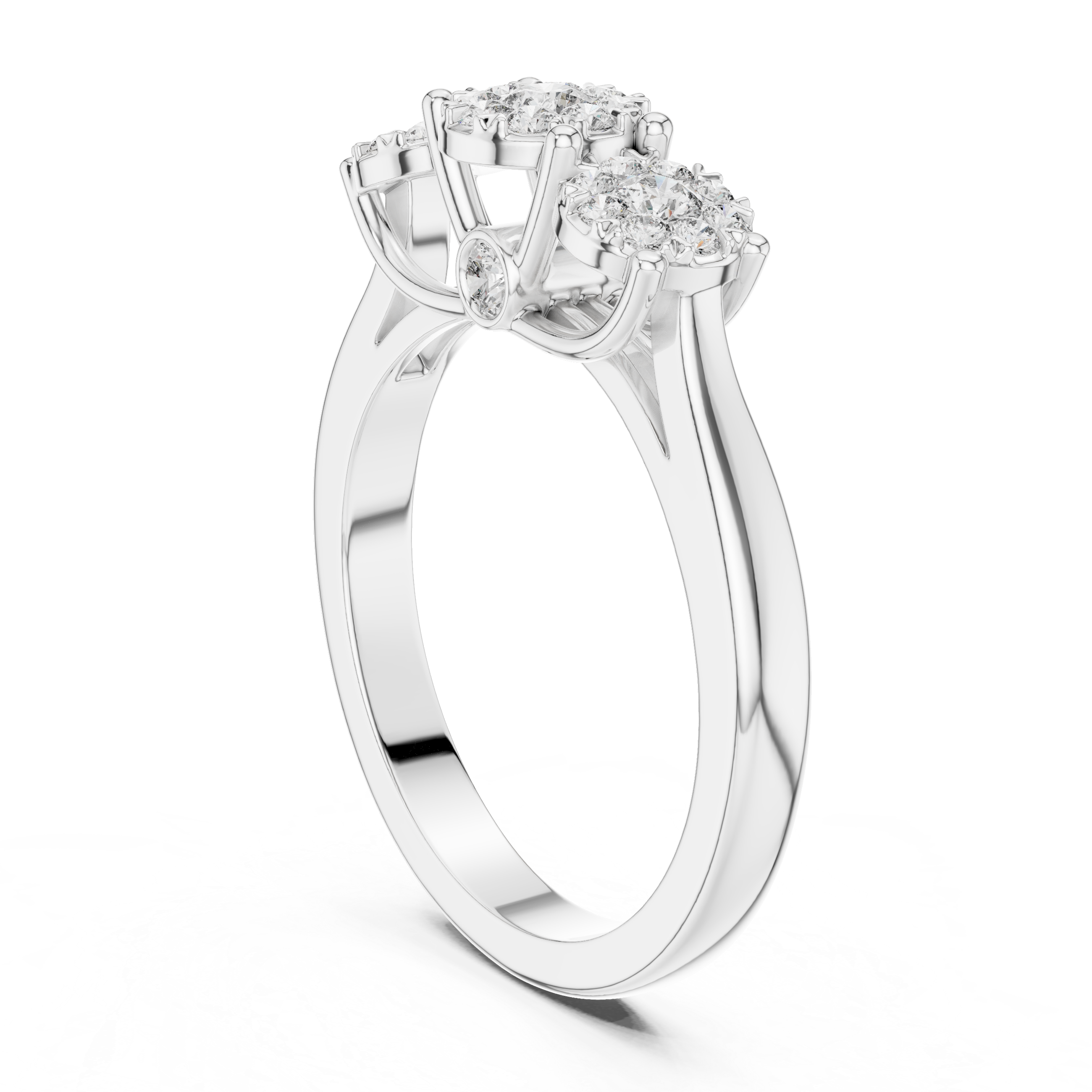 Triple Cluster Diamond Ring