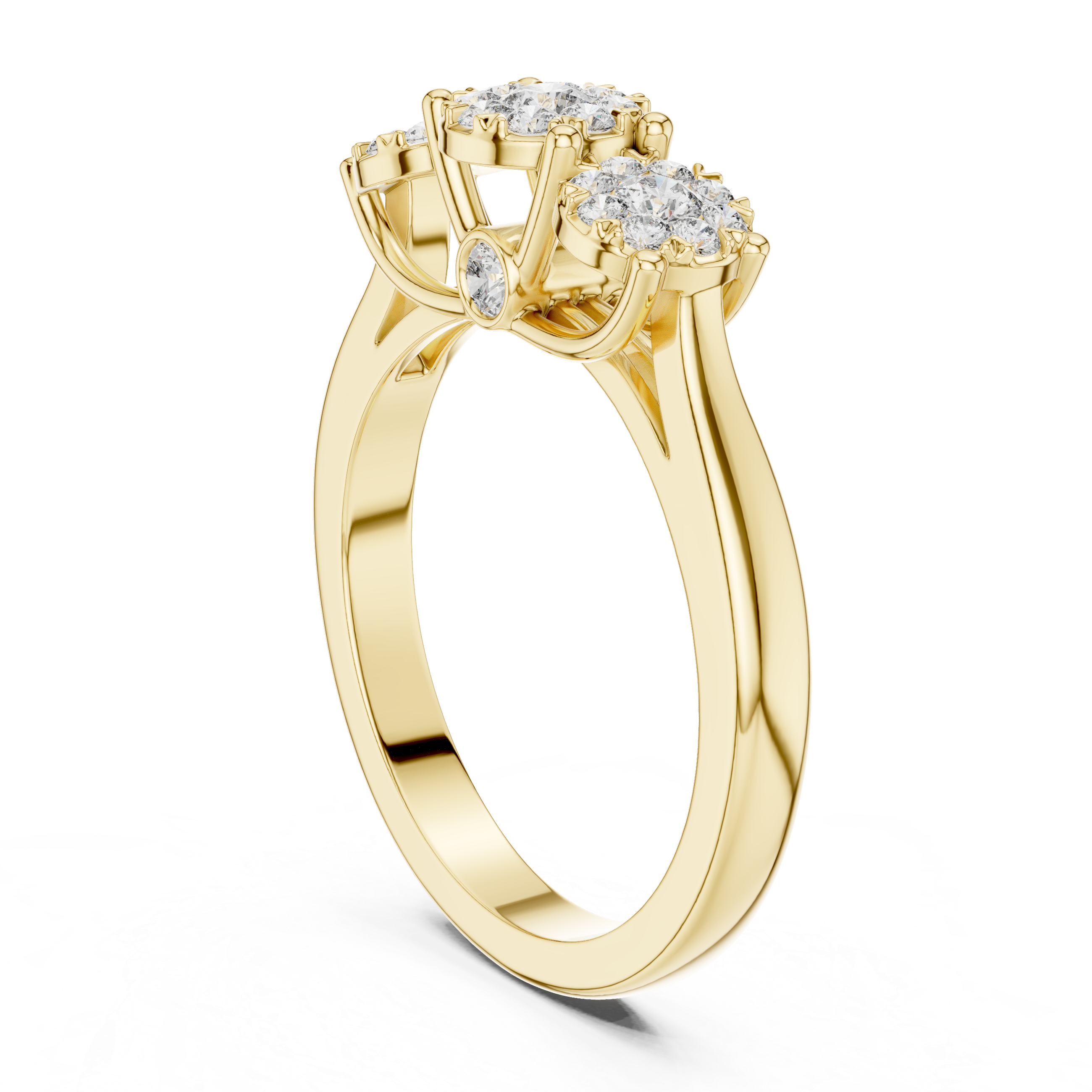 Triple Cluster Diamond Ring