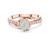 Floral Diamond Cluster and Single Row Diamond Band.