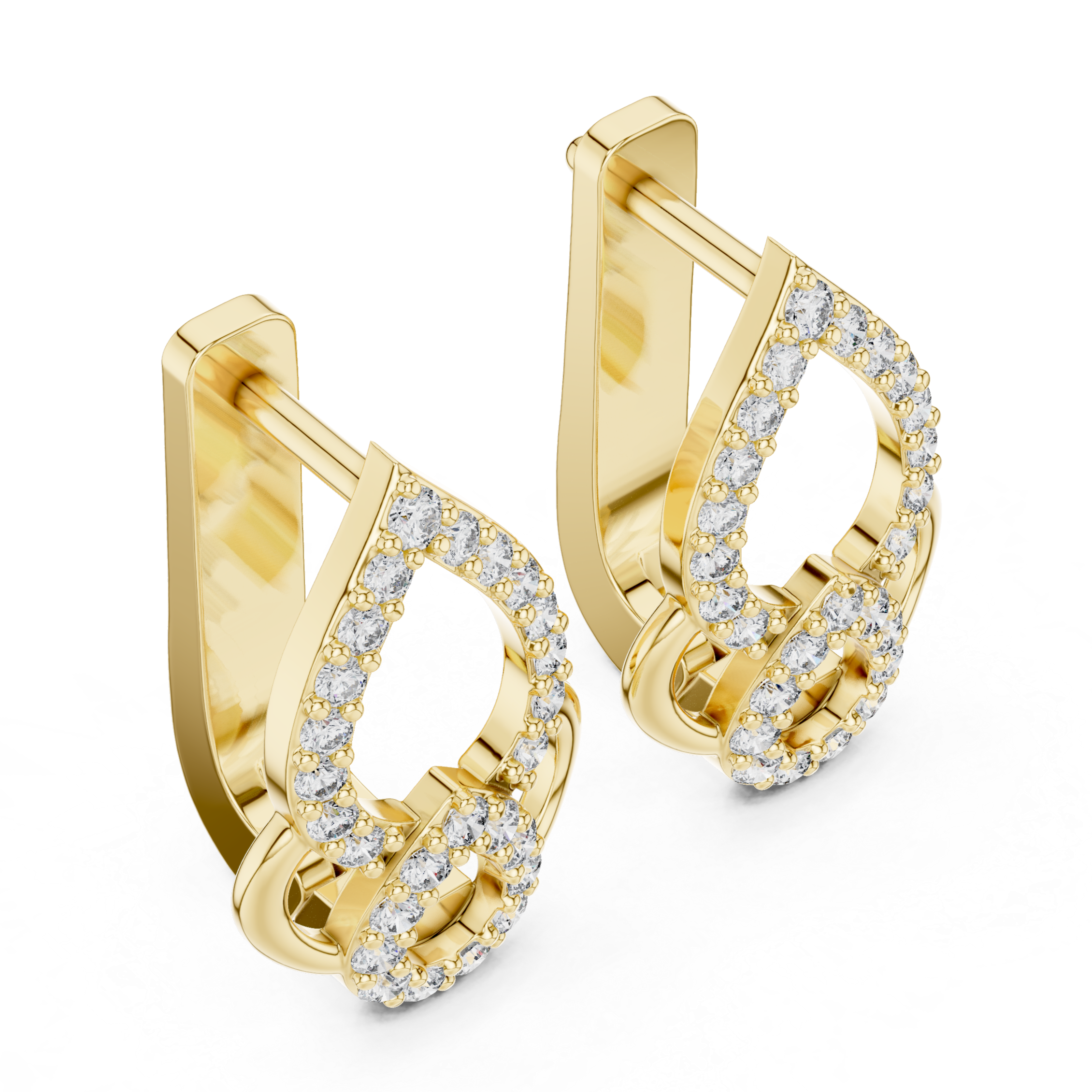 Rose gold and diamond stud earrings