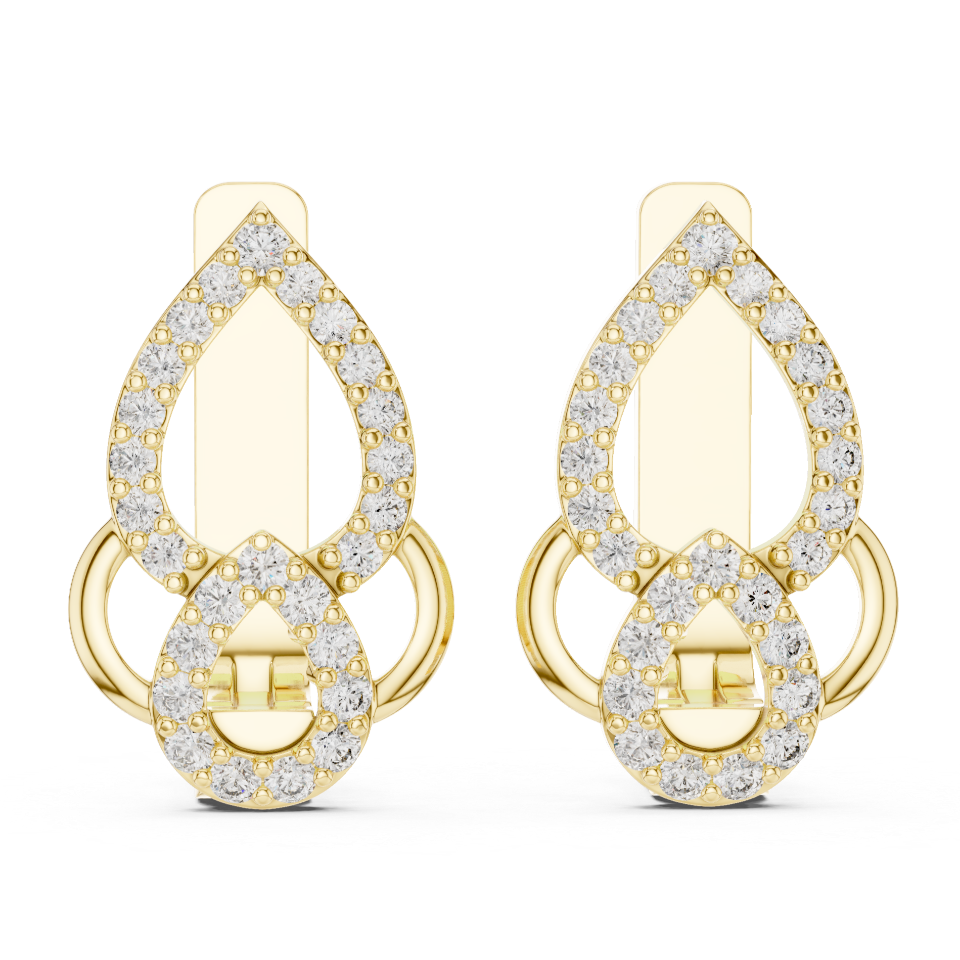 Rose gold and diamond stud earrings