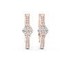Elegant Rose Gold and Diamond Cluster Hoop Earrings