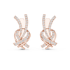 Elegant Rose Gold and Diamond Swirl Earrings