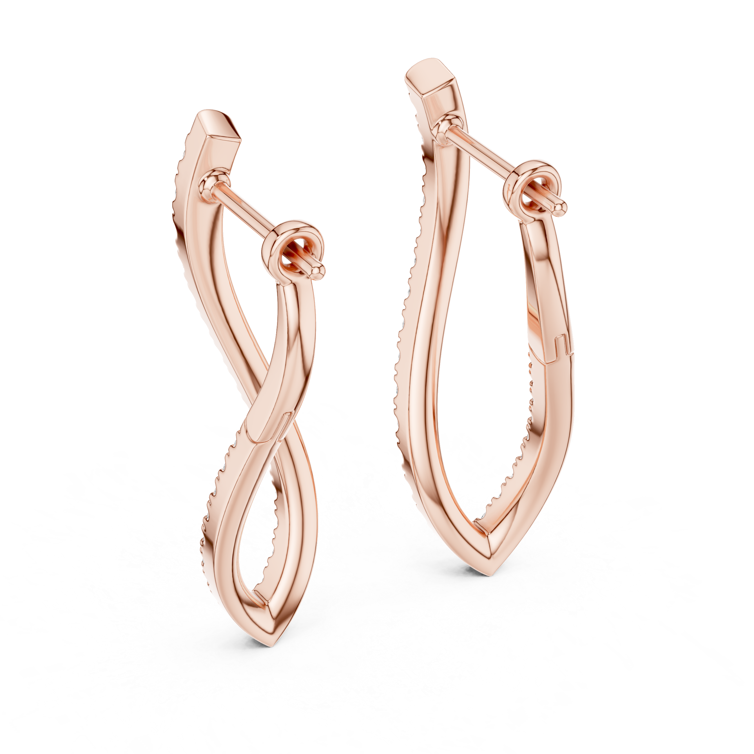 Elegant Rose Gold Diamond Drop Earrings