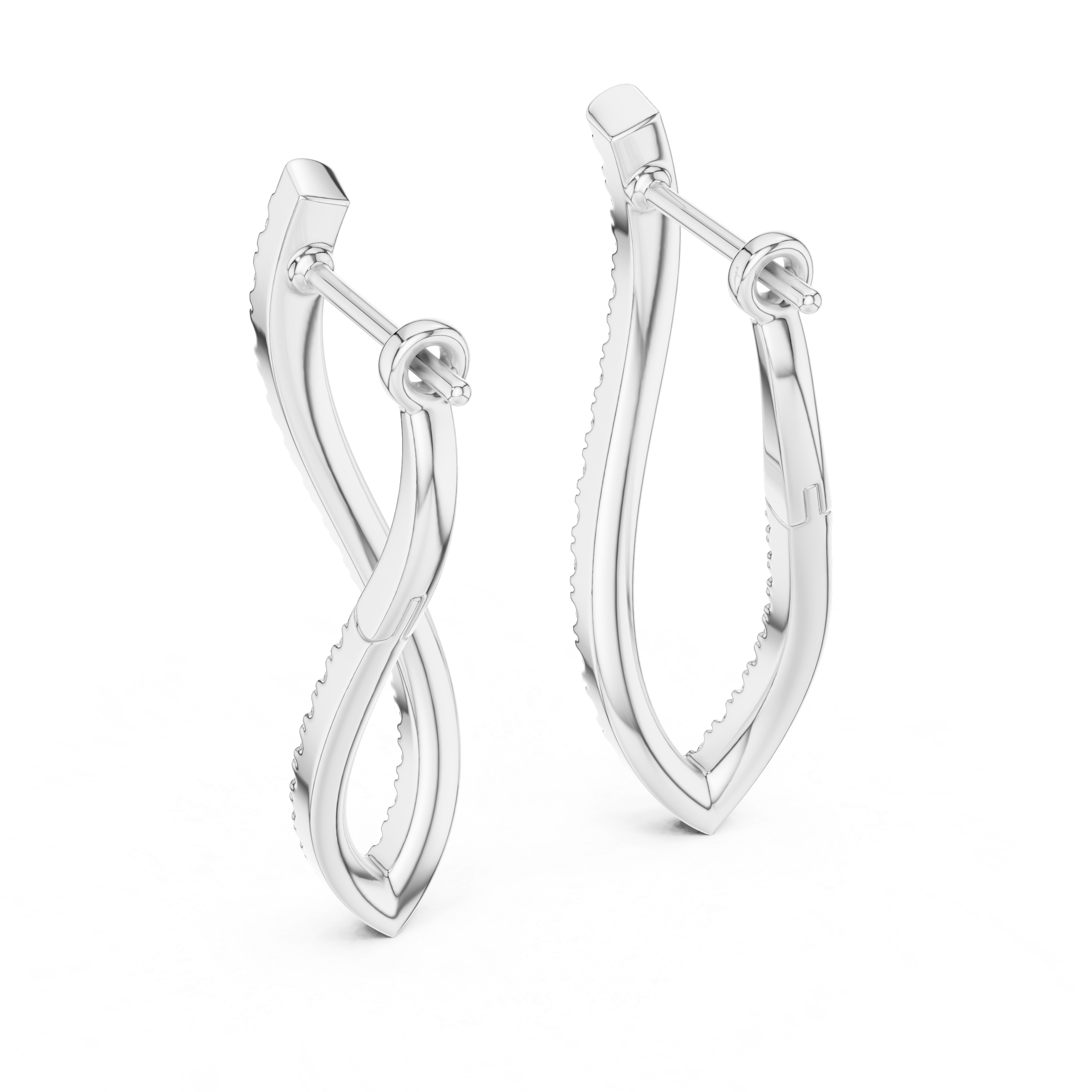 Elegant Rose Gold Diamond Drop Earrings