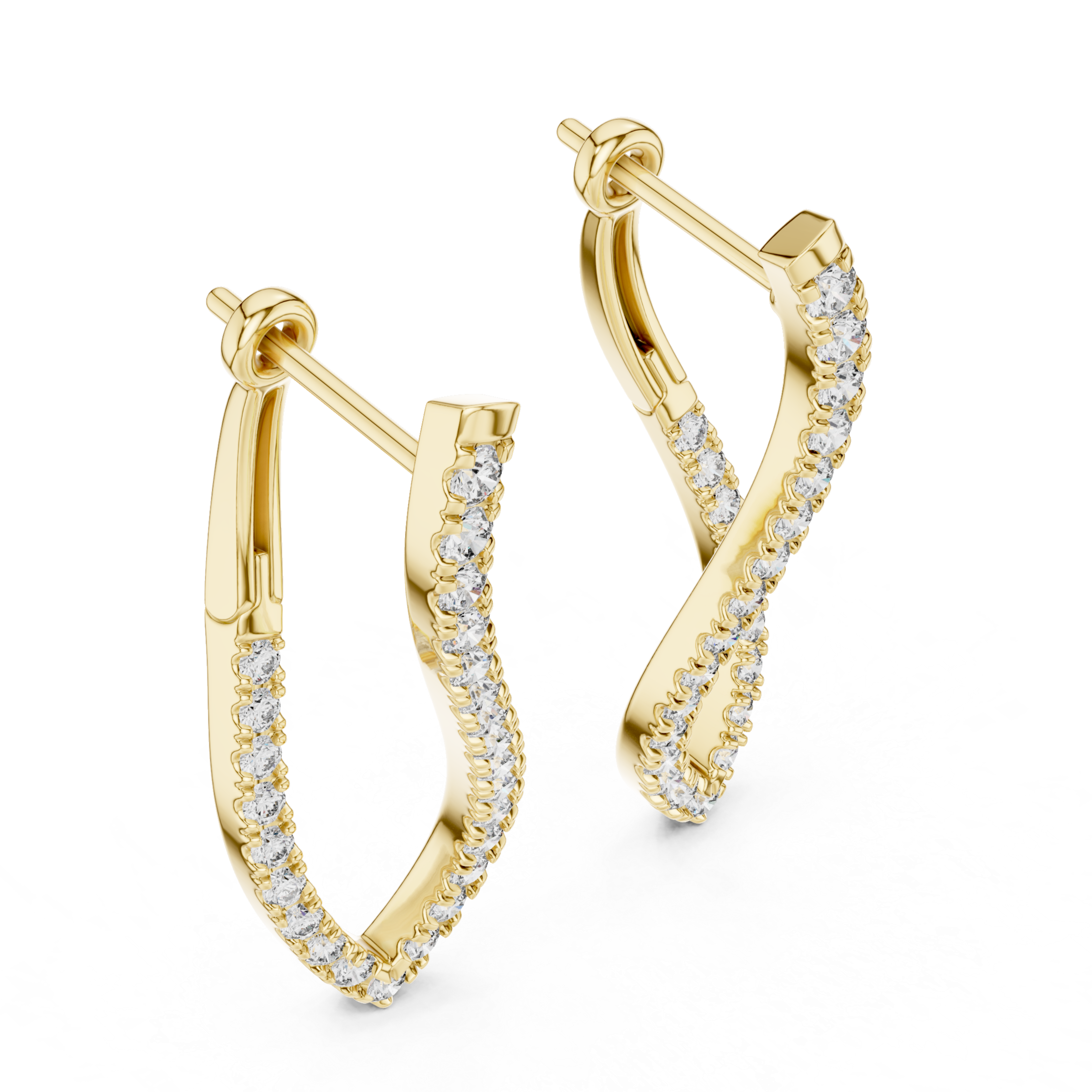 Elegant Rose Gold Diamond Drop Earrings