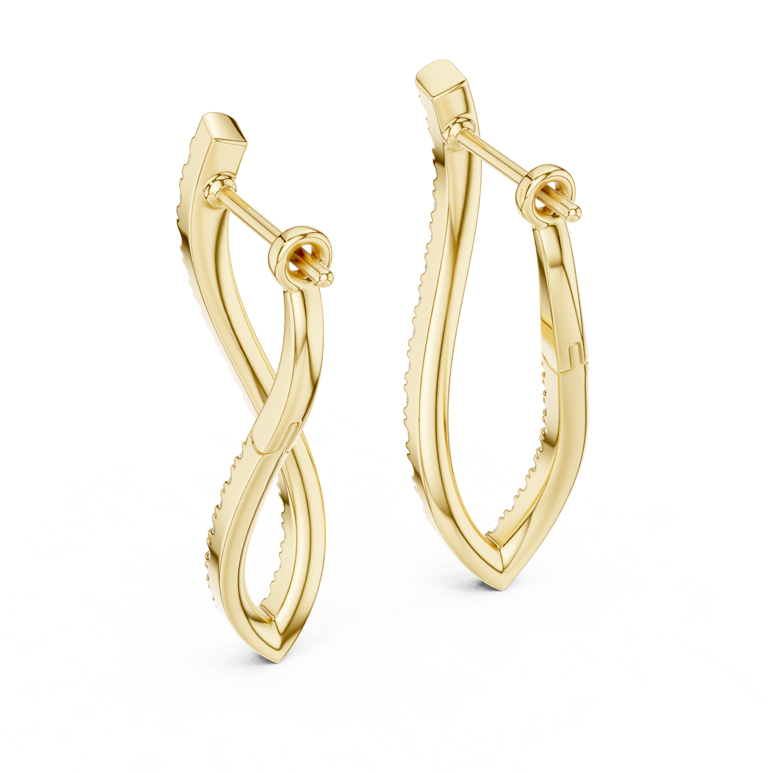 Elegant Rose Gold Diamond Drop Earrings