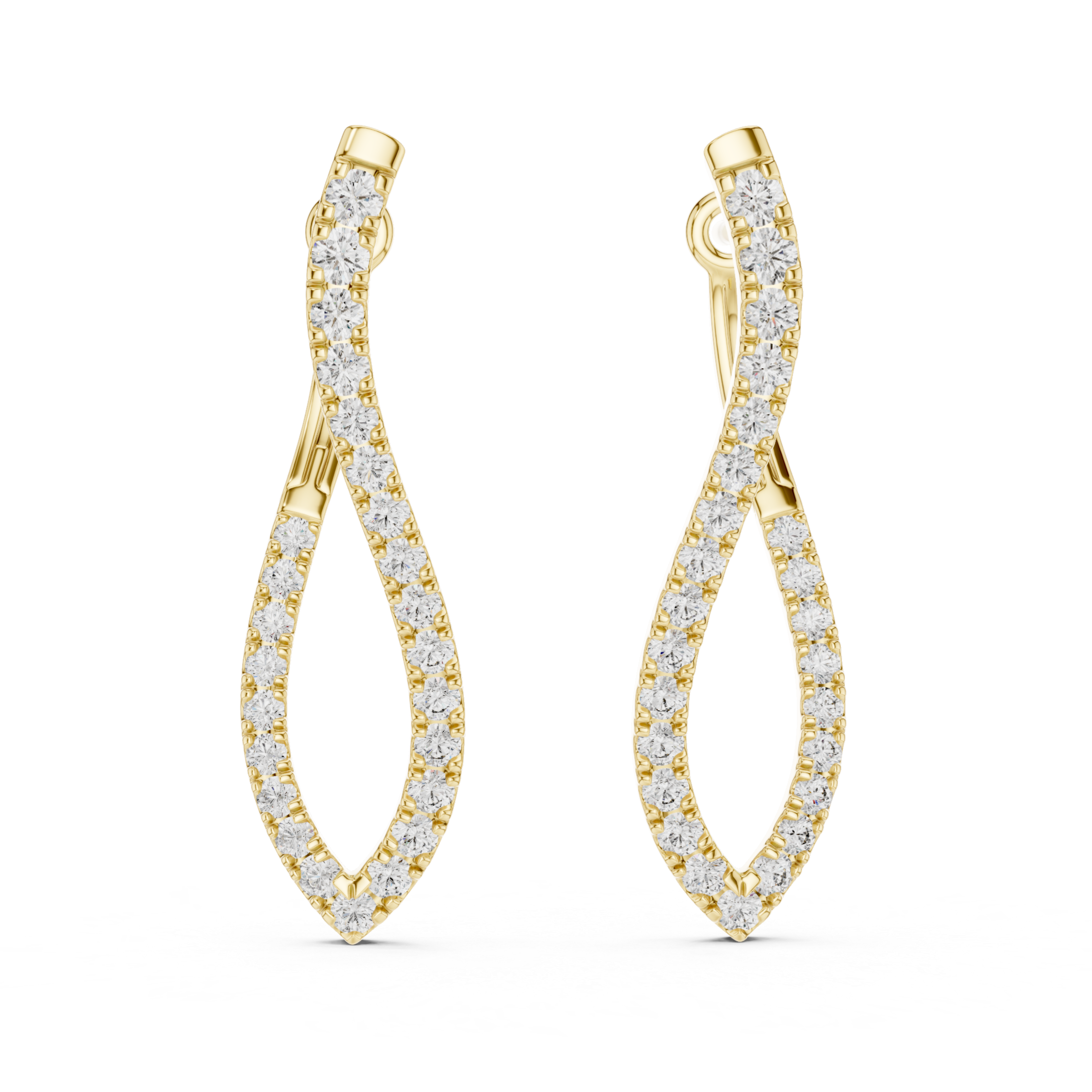 Elegant Rose Gold Diamond Drop Earrings
