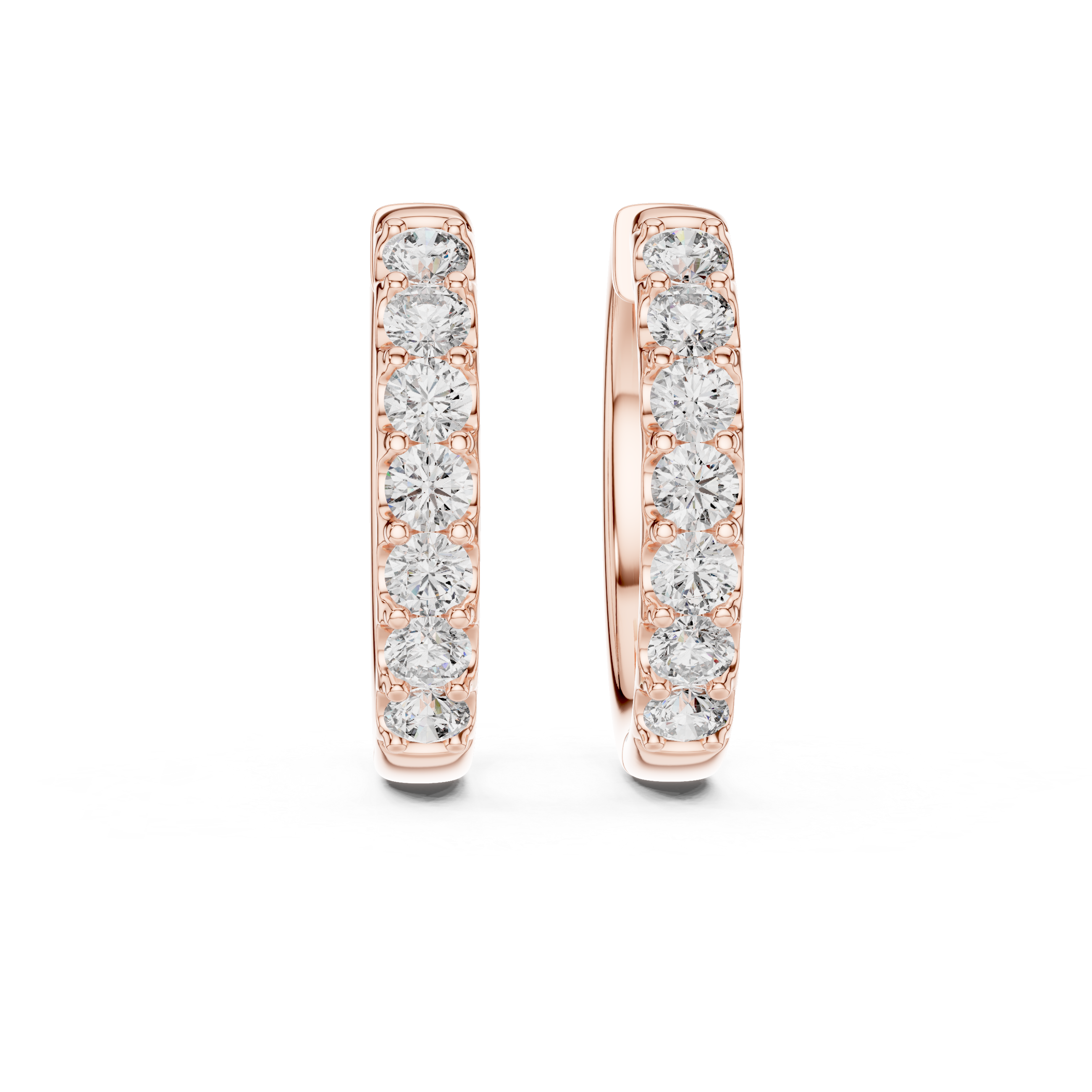 Classic Rose Gold Diamond Hoop Earrings