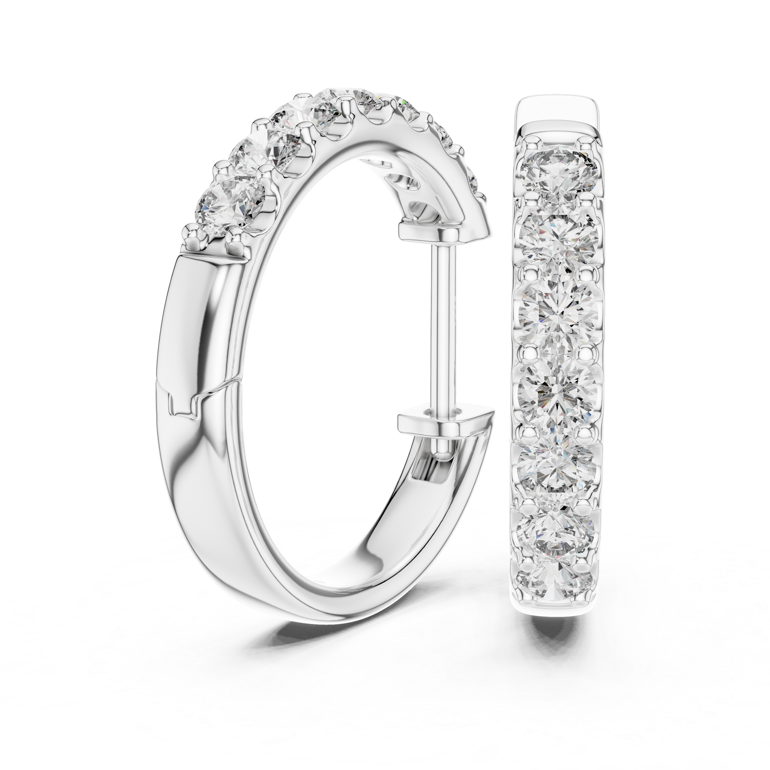 Classic Rose Gold Diamond Hoop Earrings