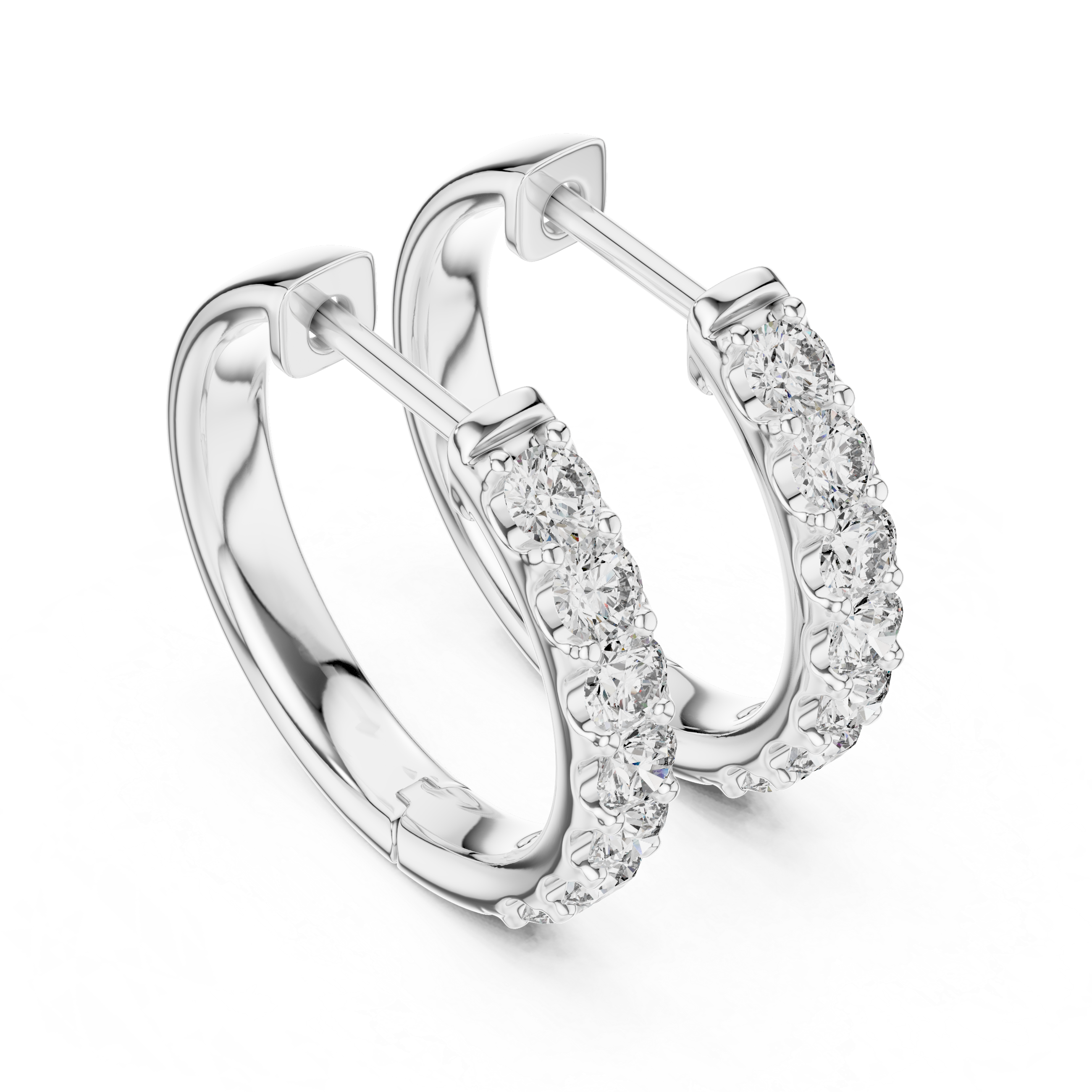 Classic Rose Gold Diamond Hoop Earrings
